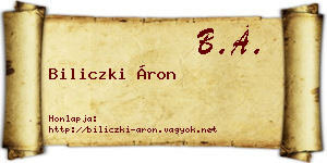 Biliczki Áron névjegykártya