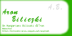 aron biliczki business card